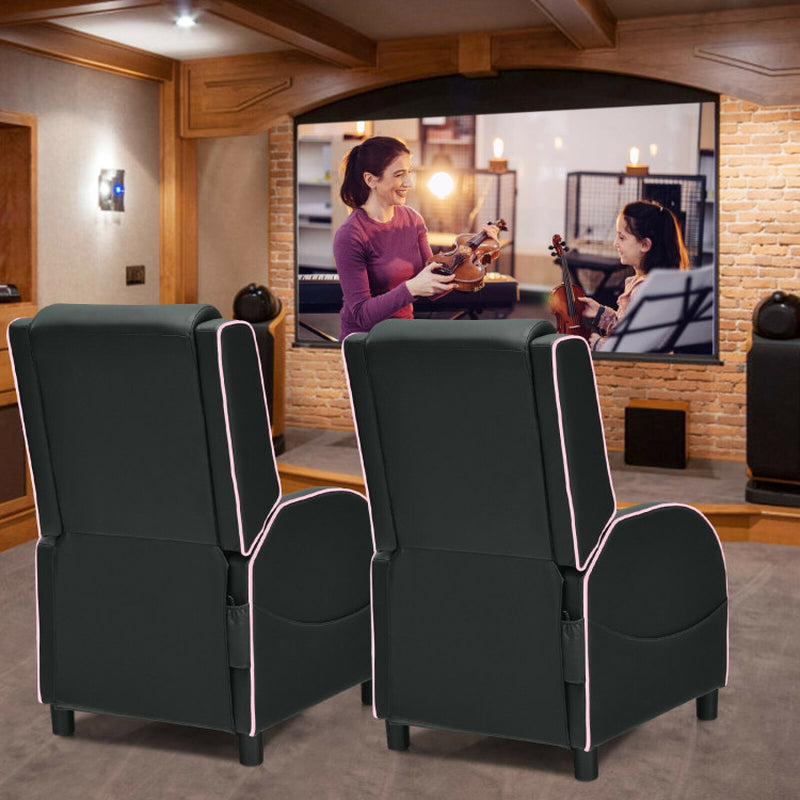 Massage Gaming Recliner Chair with Headrest and Adjustable Backrest