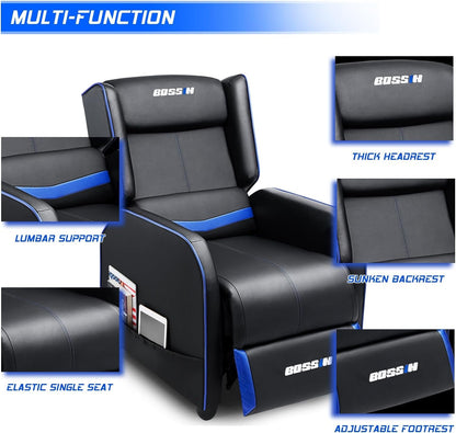 Gaming Recliner Chair for Adults in Blue